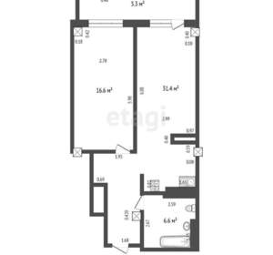 2-к квартира, вторичка, 55м2, 12/19 этаж