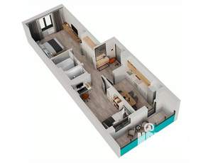 2-к квартира, строящийся дом, 59м2, 11/17 этаж