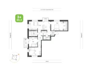 3-к квартира, вторичка, 85м2, 6/9 этаж