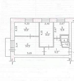 3-к квартира, вторичка, 50м2, 5/5 этаж