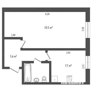1-к квартира, вторичка, 36м2, 10/12 этаж