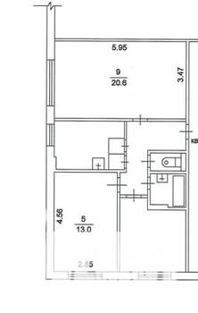 3-к квартира, вторичка, 60м2, 3/5 этаж