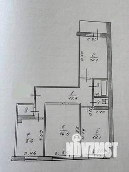 3-к квартира, вторичка, 66м2, 8/8 этаж