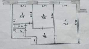 2-к квартира, вторичка, 44м2, 5/9 этаж