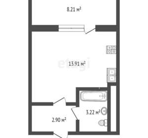 Студия квартира, вторичка, 23м2, 12/18 этаж