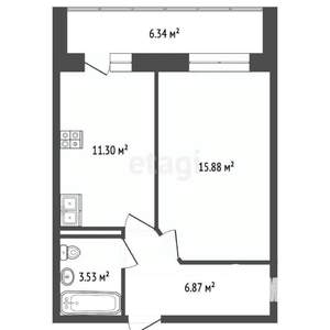 1-к квартира, вторичка, 37м2, 2/10 этаж