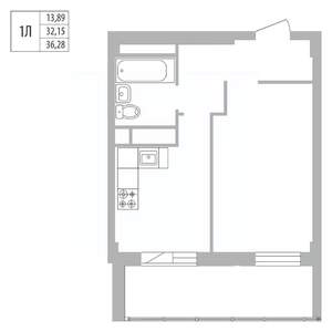 1-к квартира, вторичка, 36м2, 5/25 этаж