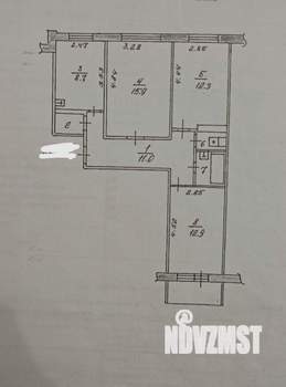 3-к квартира, вторичка, 66м2, 9/9 этаж