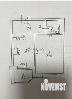 1-к квартира, вторичка, 42м2, 7/9 этаж