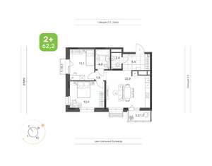 2-к квартира, вторичка, 63м2, 9/24 этаж