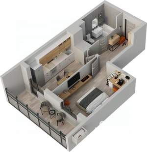 1-к квартира, строящийся дом, 41м2, 18/18 этаж