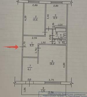 3-к квартира, вторичка, 58м2, 4/5 этаж