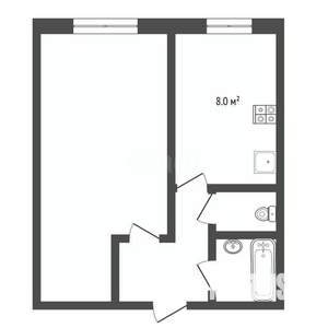 1-к квартира, вторичка, 36м2, 8/9 этаж