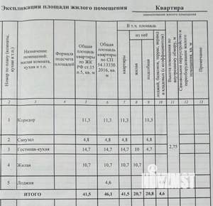 2-к квартира, вторичка, 46м2, 9/19 этаж