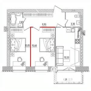 2-к квартира, строящийся дом, 63м2, 4/5 этаж