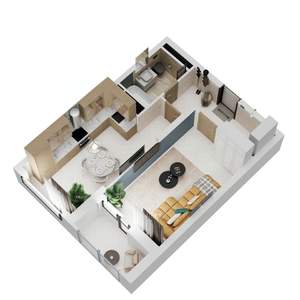 1-к квартира, строящийся дом, 47м2, 2/22 этаж