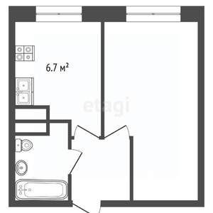 1-к квартира, вторичка, 32м2, 4/9 этаж