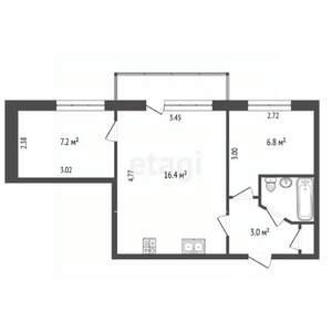 2-к квартира, вторичка, 36м2, 4/5 этаж