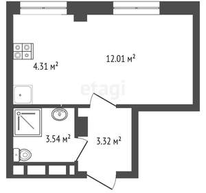 1-к квартира, вторичка, 41м2, 4/19 этаж