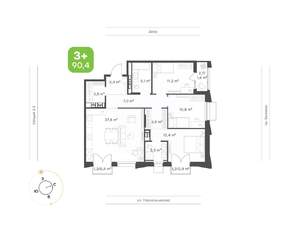 3-к квартира, вторичка, 90м2, 4/16 этаж