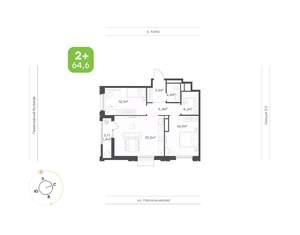 2-к квартира, вторичка, 65м2, 18/24 этаж