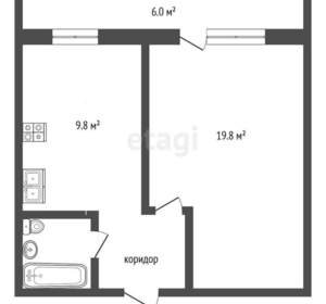 1-к квартира, вторичка, 35м2, 13/14 этаж