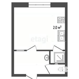 Студия квартира, вторичка, 12м2, 2/5 этаж