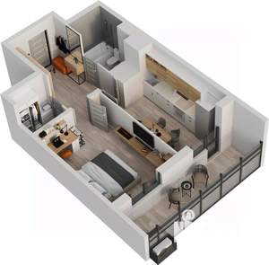 1-к квартира, строящийся дом, 43м2, 15/18 этаж