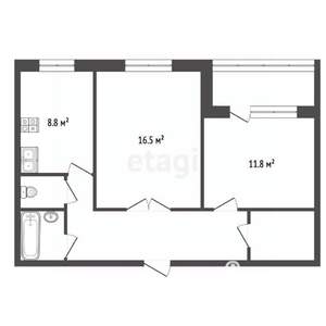 2-к квартира, вторичка, 51м2, 9/9 этаж