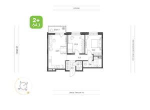 2-к квартира, вторичка, 64м2, 2/24 этаж