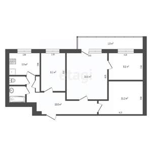 4-к квартира, вторичка, 64м2, 5/9 этаж