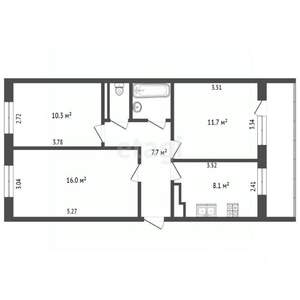 3-к квартира, вторичка, 58м2, 3/5 этаж