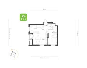2-к квартира, вторичка, 65м2, 6/24 этаж
