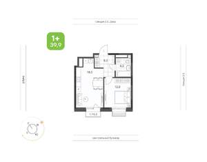 1-к квартира, вторичка, 40м2, 3/24 этаж