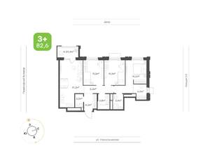 3-к квартира, вторичка, 83м2, 8/24 этаж