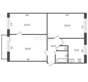 3-к квартира, вторичка, 60м2, 4/5 этаж
