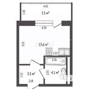 Студия квартира, вторичка, 25м2, 11/19 этаж