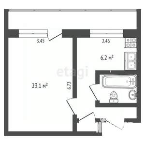 1-к квартира, вторичка, 39м2, 2/14 этаж