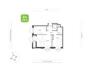 2-к квартира, вторичка, 65м2, 4/24 этаж