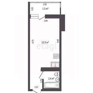 Студия квартира, вторичка, 18м2, 10/10 этаж