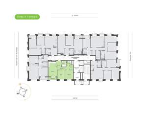 2-к квартира, вторичка, 67м2, 6/16 этаж