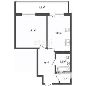 1-к квартира, вторичка, 40м2, 5/17 этаж