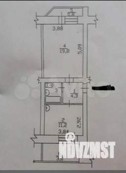 1-к квартира, вторичка, 42м2, 9/10 этаж