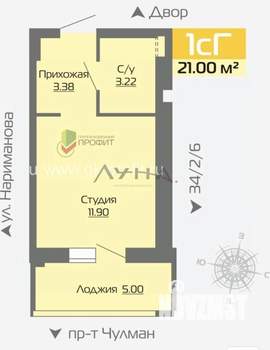1-к квартира, вторичка, 23м2, 7/20 этаж
