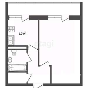 1-к квартира, вторичка, 30м2, 4/5 этаж