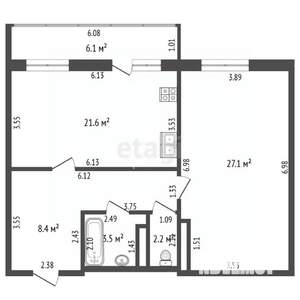 3-к квартира, вторичка, 68м2, 5/12 этаж