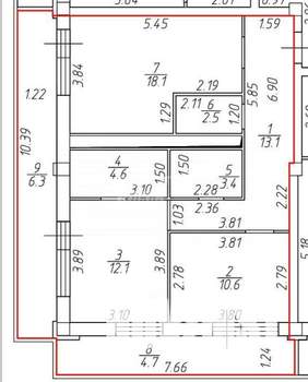 3-к квартира, вторичка, 64м2, 11/19 этаж