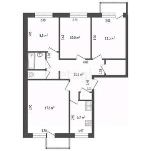 4-к квартира, вторичка, 71м2, 5/5 этаж