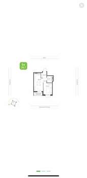 1-к квартира, вторичка, 40м2, 15/21 этаж