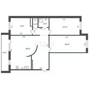 4-к квартира, вторичка, 86м2, 7/9 этаж